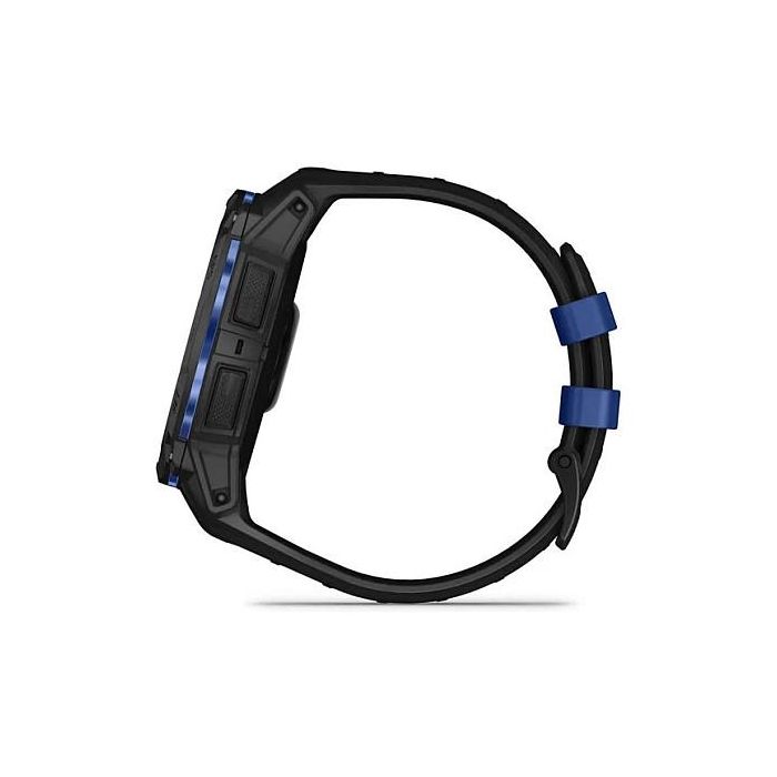 Garmin Instinct 3 Reloj Inteligente con Pantalla AMOLED de 45 mm, GPS, Caja de Aluminio y GFRP, Correa de Silicona Intercambiable Negro/Azul Bolt, Resistencia al Agua 10 ATM