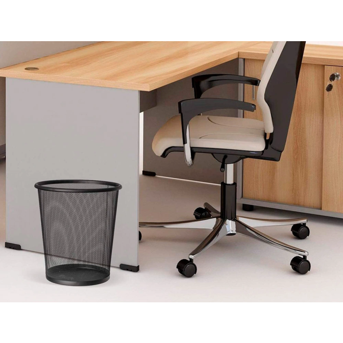 Q-connect Papelera Metálica Rejilla Negra 190x260x235 mm 4