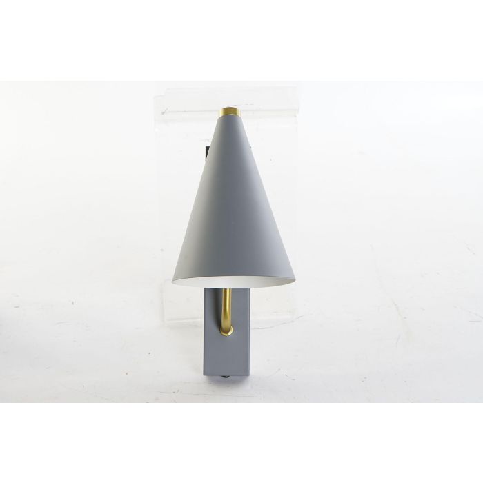 DKD Home Decor Lámpara Aplique de Pared Glam Metal Gris Claro Dorado 25x29x12 cm Casquillo E27 50W para 1 Bombilla 3 DKD Home Decor Lámpara Aplique de Pared Glam Metal Gris Claro Dorado 25x29x12 cm Casquillo E27 50W para 1 Bombilla 3