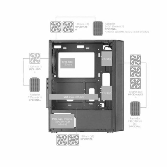 Caja Gaming Semitorre Mars Gaming MC-iPRO/ Negra 1 Caja Gaming Semitorre Mars Gaming MC-iPRO/ Negra 1