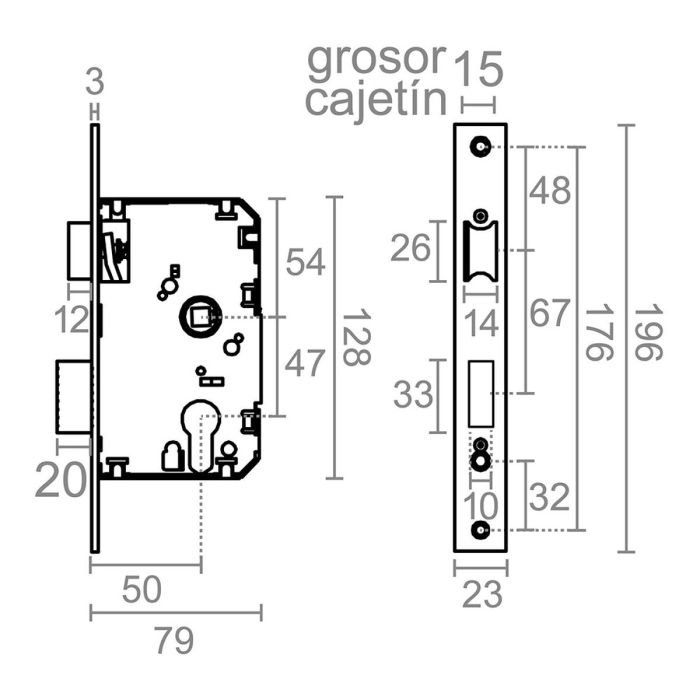 Cerradura Micel 47 mm 1