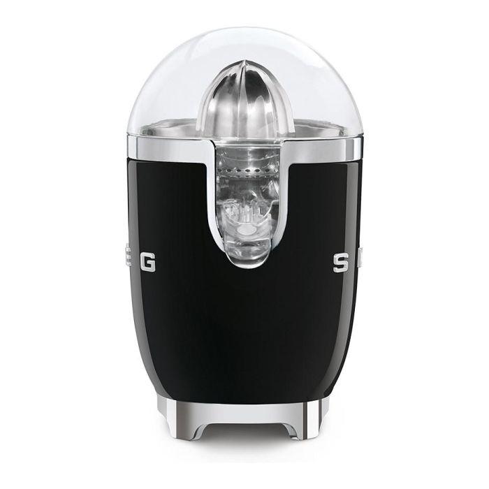 Smeg CJF11BLEU Exprimidor de Cítricos Negro, 70 W, Cono en Acero Inoxidable, Función Antigoteo, 1 Velocidad