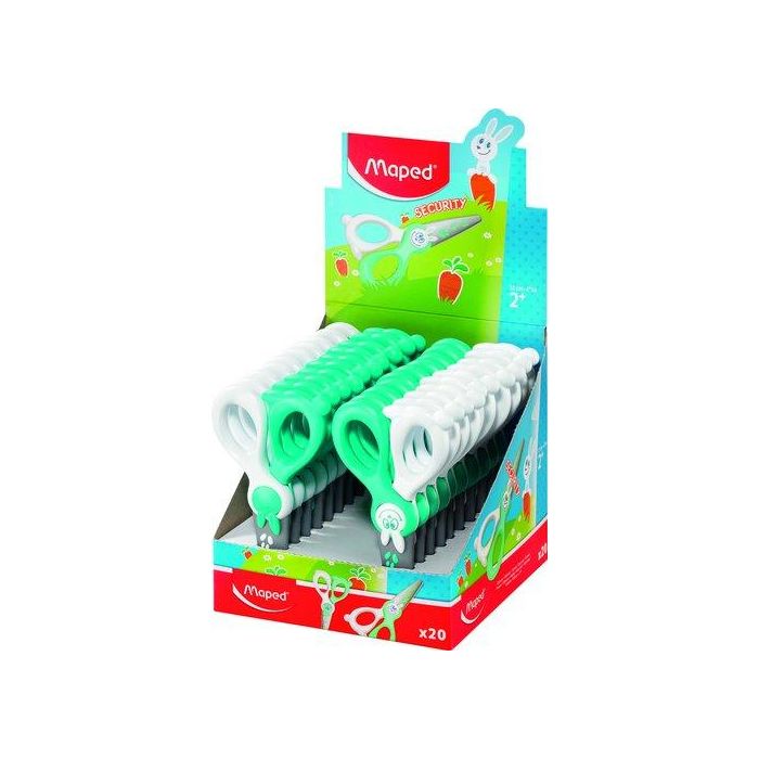 Maped Tijera escolar Kidi-Cut 12 cm de plástico, solo corta papel, segura para niños a partir de 3 años