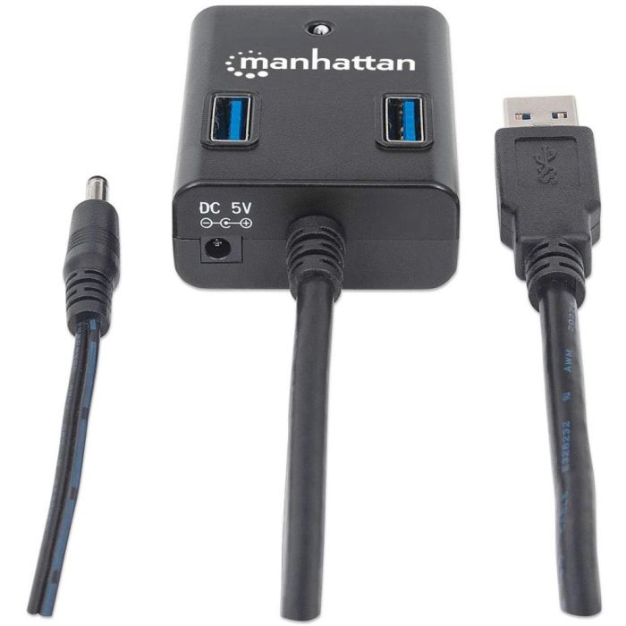 MANHATTAN USB-HUB 4-Port USB 3.0 schwarz mit Netzteil 4