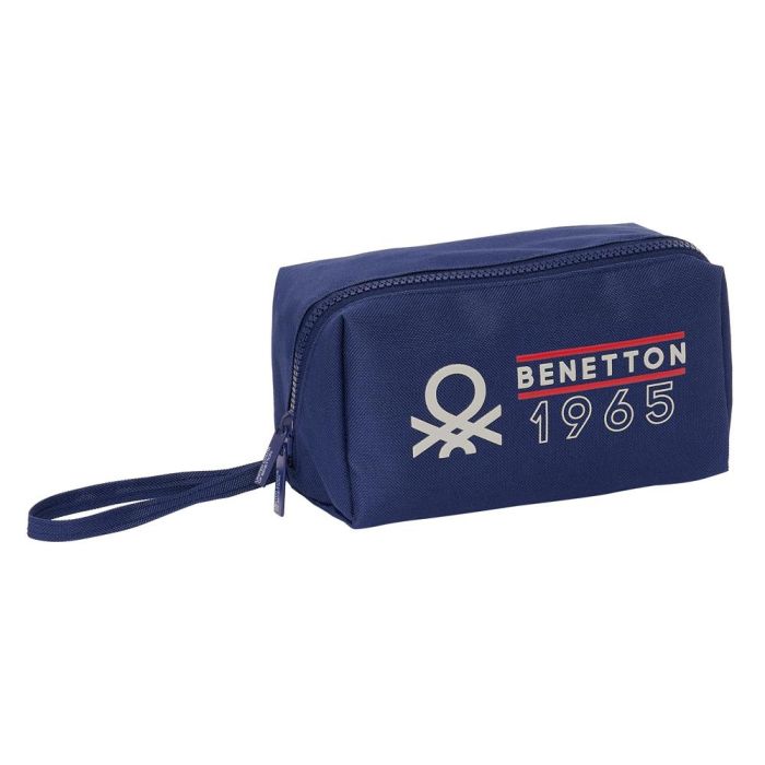 Estuche Escolar Benetton Varsity Gris Azul marino 22 x 10 x 10 cm