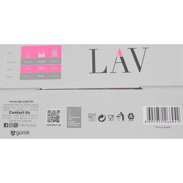 Set de 4 Vasos 330 cc Colores - LAV (6 Cajas) 9