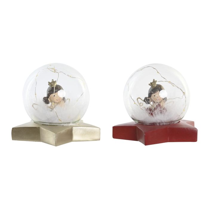 DKD Home Decor Figura Navidad Moderna de Resina con Luz LED, Forma de Bola, 11x18x15 cm (2 Unidades) 3 DKD Home Decor Figura Navidad Moderna de Resina con Luz LED, Forma de Bola, 11x18x15 cm (2 Unidades) 3