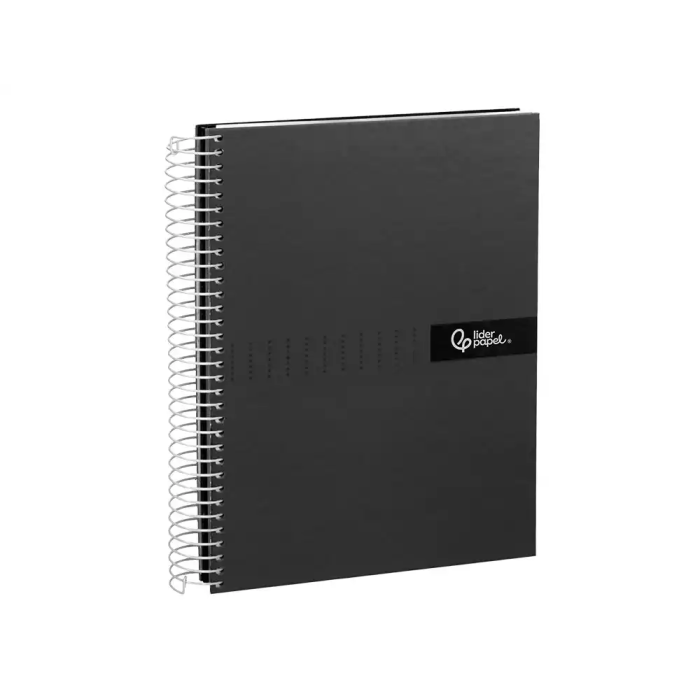 Liderpapel Cuaderno espiral A4 Crafty tapa forrada 80 hojas 90gr cuadro 4mm con margen color negro 3