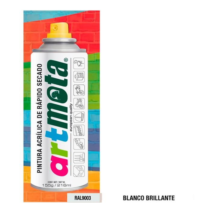 Spray blanco mate ral9003 216 ml la05 mota