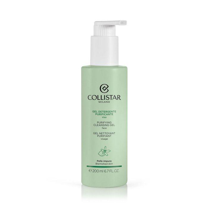 Collistar Gel Limpiador Facial Purificante Piel Mixta Grasa Sensible, Sin Alcohol, Sin Siliconas, Vegano, 200 ml