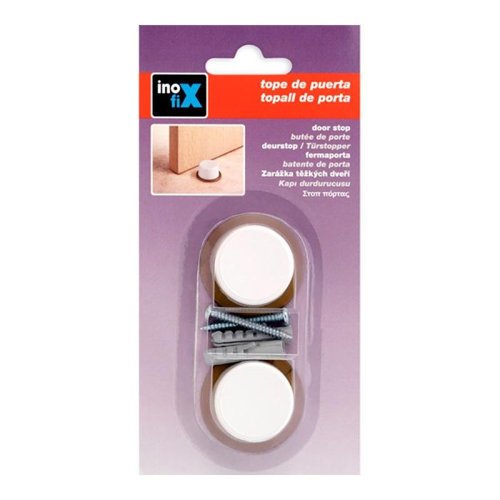 Inofix Tope de puerta blanco con tornillo, blister 2 unid. 1