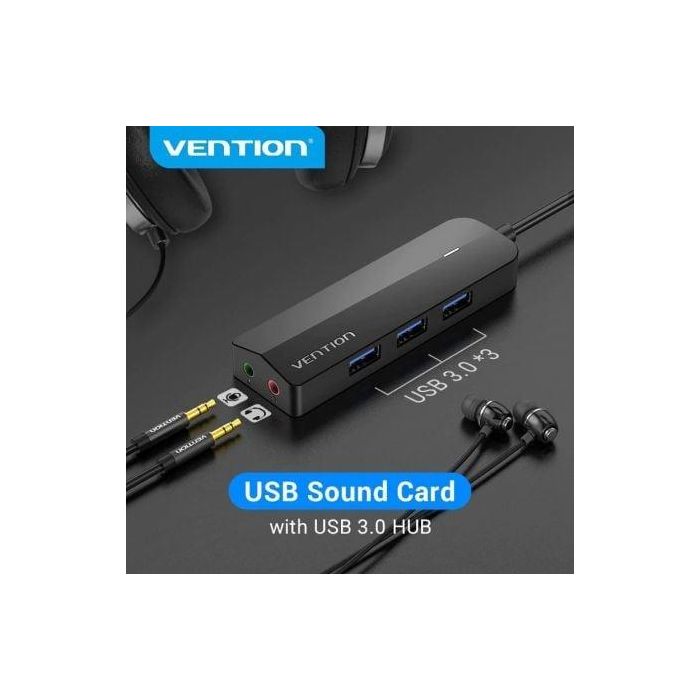Hub USB Vention CHIBB Negro (1 unidad) 1 Hub USB Vention CHIBB Negro (1 unidad) 1