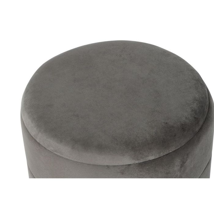 Reposapiés DKD Home Decor Dorado Gris oscuro Poliéster Metal 38 x 38 x 41 cm 4