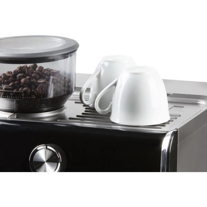 Cafetera espresso semiprofesional con molinillo - DOMO - DO720K - 1500 W - 15 bares - 1 o 2 tazas - 30 configuraciones 2 Cafetera espresso semiprofesional con molinillo - DOMO - DO720K - 1500 W - 15 bares - 1 o 2 tazas - 30 configuraciones 2