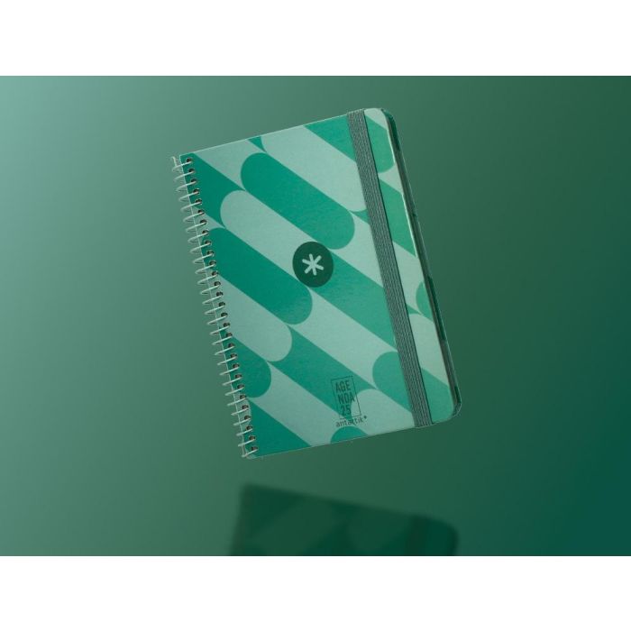 Agenda Espiral Antartik Pattern A6+ 2025 Semana Vista Color Verde Papel 80 gr 9