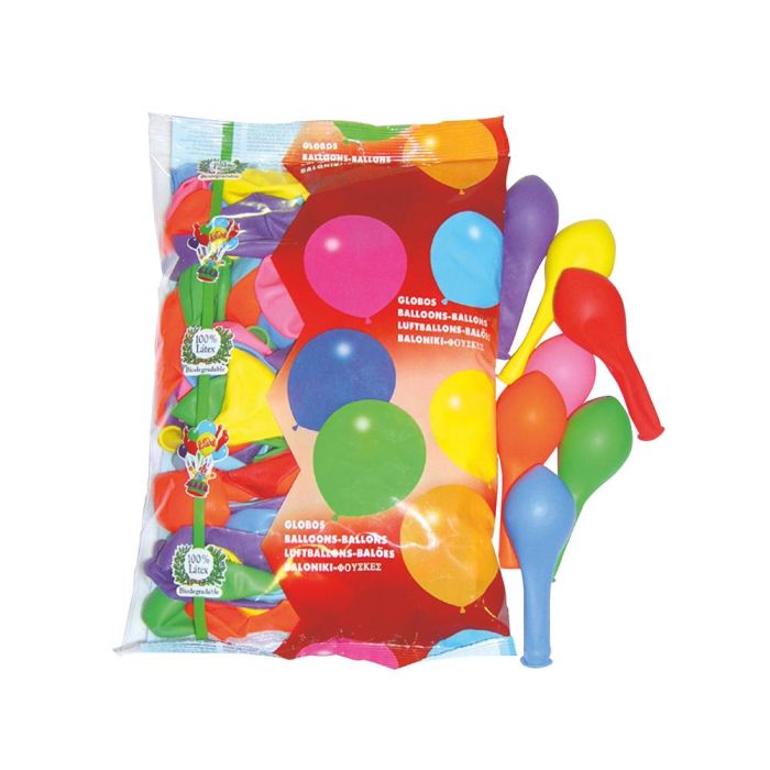 Globo 100% Latex Biodegradable Bolsa De 100 Unidades Colores Surtidos 1