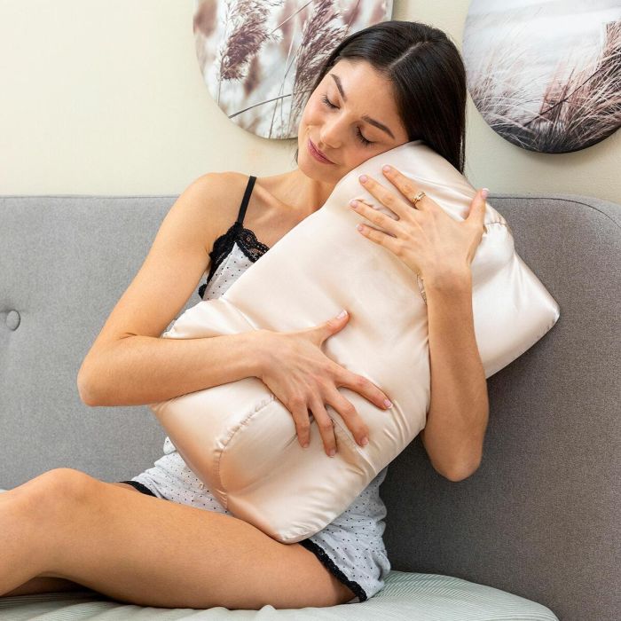 Almohada Cervical Antiarrugas con Funda de Satén Youthlow InnovaGoods 8 Almohada Cervical Antiarrugas con Funda de Satén Youthlow InnovaGoods 8