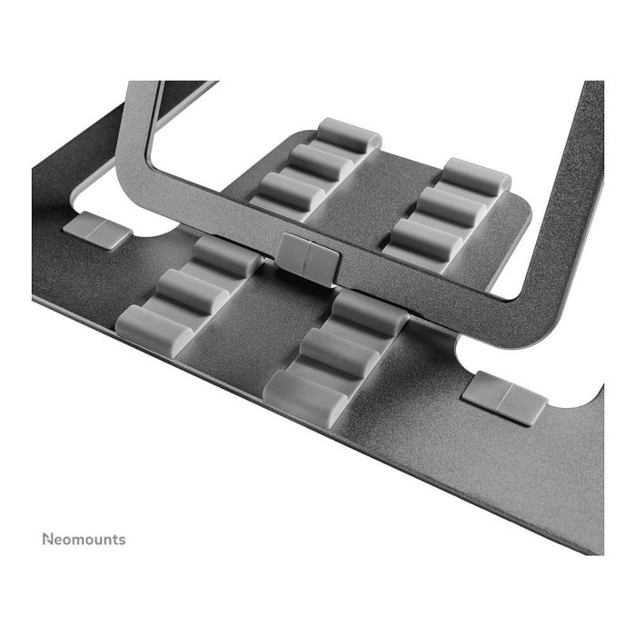 Neomounts NSLS085GREY Soporte para portátil, Gris, Aluminio, Plegable, Universal, para Pantallas de 10-17 Pulgadas, Carga Máxima 5kg 5