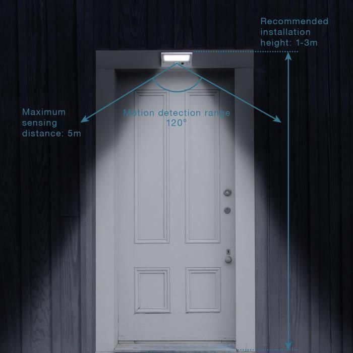 LUMISKY Foco de pared impermeable para exteriores con detector - 21 LED - 330 Lm - Giratorio a 120 ° C 2 LUMISKY Foco de pared impermeable para exteriores con detector - 21 LED - 330 Lm - Giratorio a 120 ° C 2