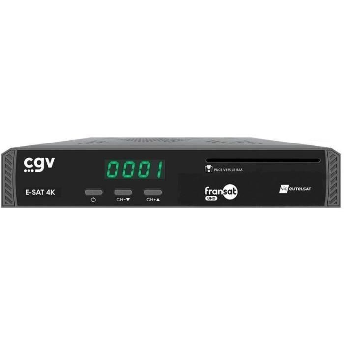 CGV CGV3322107015709 Receptor Grabador Satélite E-SAT 4K UHD FRANSAT Compatible Autocaravana
