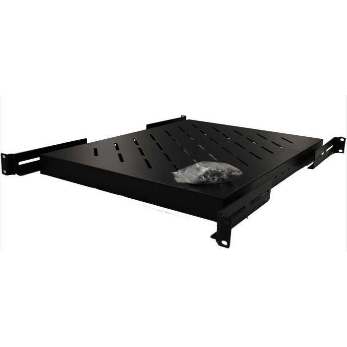 MicroConnect Bandeja Fija Ajustable para Rack 1000mm de Profundidad - Soporta hasta 100kg - Color Negro RAL9004