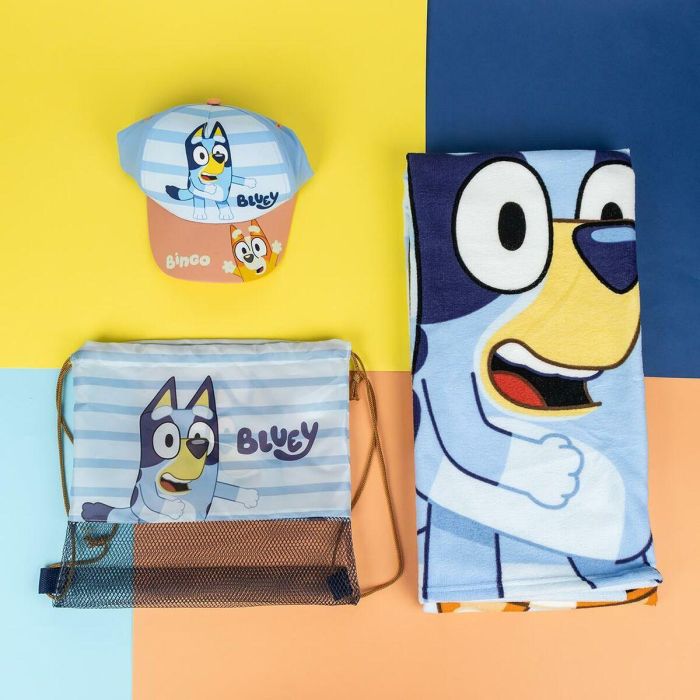 Saquito con toalla y gorra infantil bluey 5 Saquito con toalla y gorra infantil bluey 5