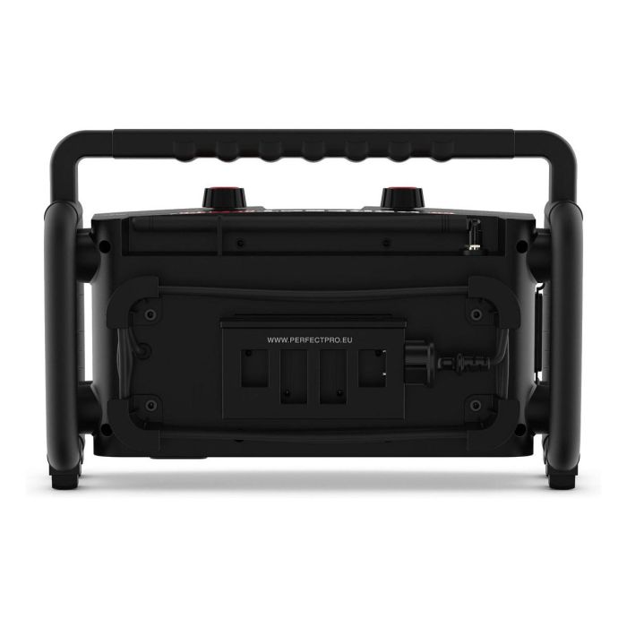 PerfectPro ROCKBULL Radio Portátil 50W, DAB+/FM, Bluetooth, Resistente IP65 a Polvo/Agua/Golpes, Batería 12000mAh 16h, Negro