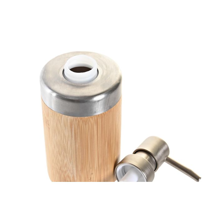 DKD Home Decor Dosificador Basicos, Bambú y PP, Natural y Plateado, 7x7x17 cm 2 DKD Home Decor Dosificador Basicos, Bambú y PP, Natural y Plateado, 7x7x17 cm 2