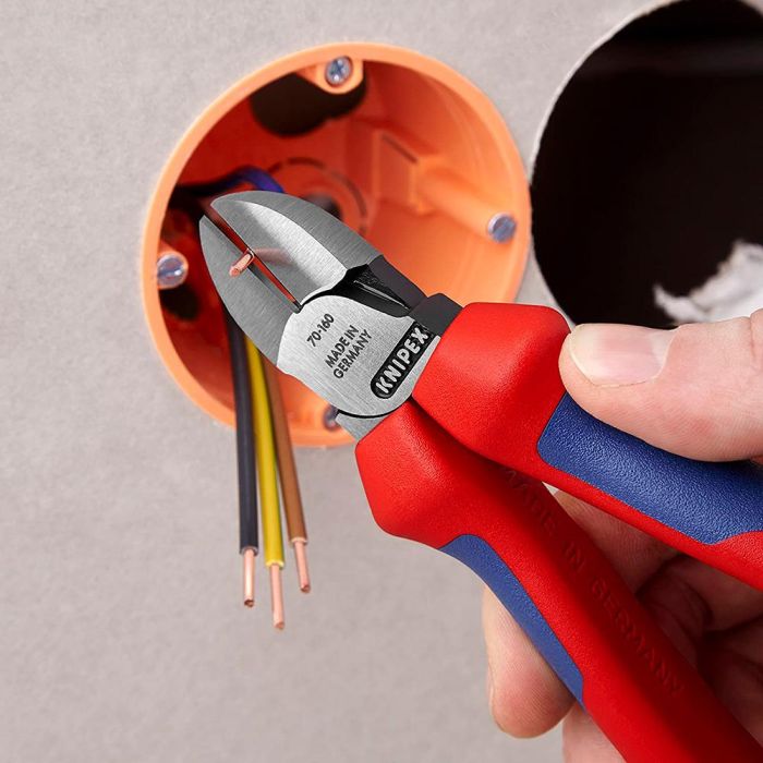 Knipex Alicates de corte diagonal 7002160, 160 mm filo con bisel, 165x53x21mm 3 Knipex Alicates de corte diagonal 7002160, 160 mm filo con bisel, 165x53x21mm 3