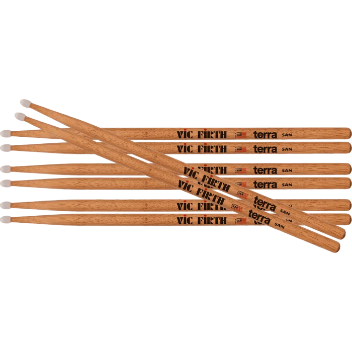Vic Firth Baquetas American Classic 5AN Terra Nylon (Pack 4) Nogal Americano 0