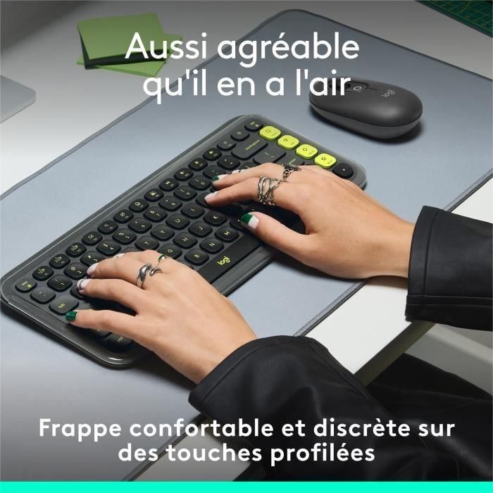 Teclado - Inalámbrico - Logitech - Teclas Pop Icon - AZERTY - Grafito 2 Teclado - Inalámbrico - Logitech - Teclas Pop Icon - AZERTY - Grafito 2
