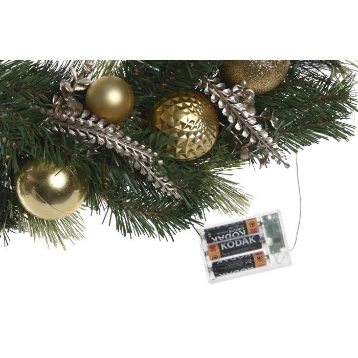 Corona Navidad Moderna DKD Home Decor Verde Dorado 10 x 60 x 60 cm (2 Unidades) 3
