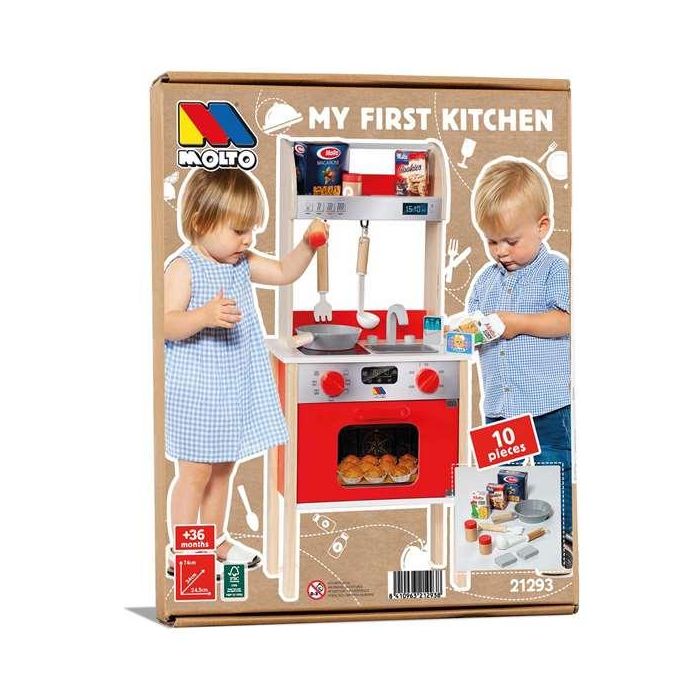 Mi primera cocina de madera con 10 accesorios 73x23,5x34 cm 3 Mi primera cocina de madera con 10 accesorios 73x23,5x34 cm 3
