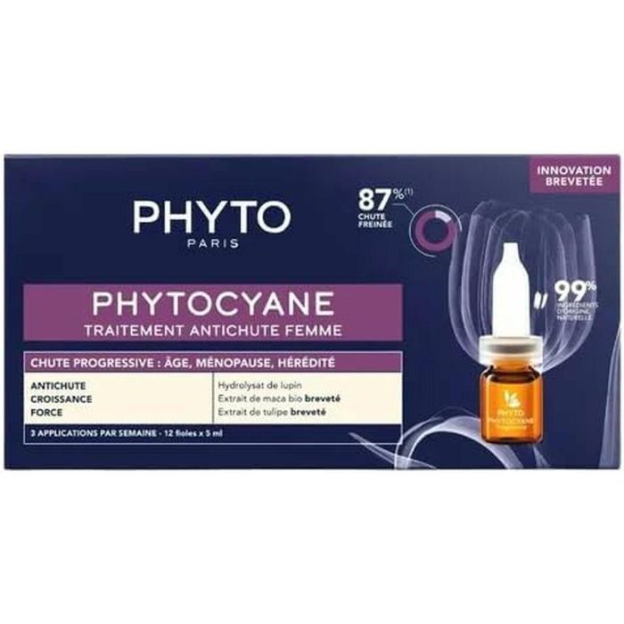 Phyto Phytocyane Tratamiento Anticaída Reaccional Mujer Ampollas 12x5ml + Champú Set 2 pz
