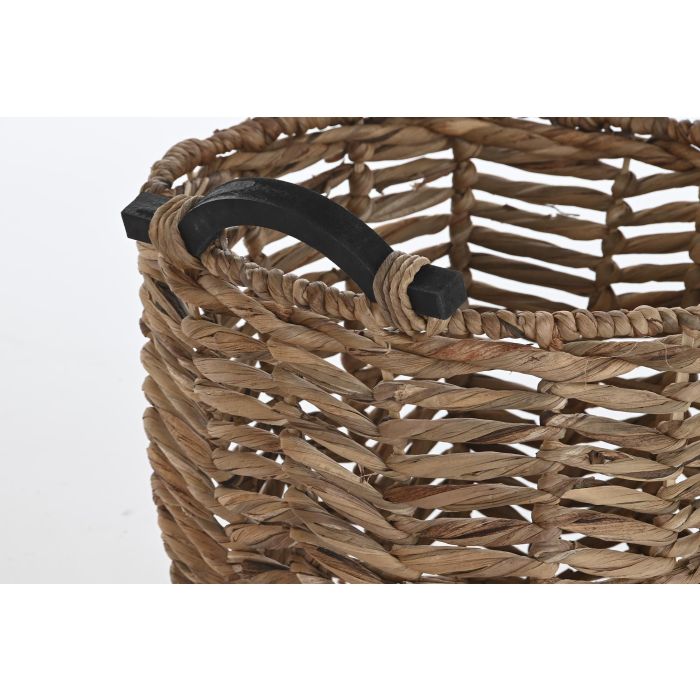 DKD Home Decor Cesta Colonial Set de 3 Unidades Natural Fibra Madera 46x40x46 cm 2