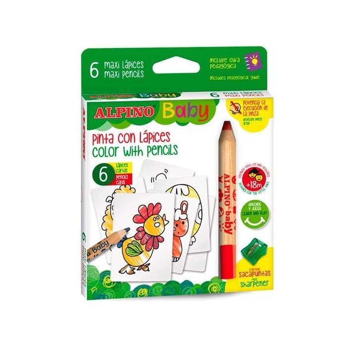 Alpino Lápices De Colores Baby "La Granja" Para Bebés Con Cartas Para Colorear C-Surtidos Estuche 6 Ud Alpino Lápices De Colores Baby "La Granja" Para Bebés Con Cartas Para Colorear C-Surtidos Estuche 6 Ud