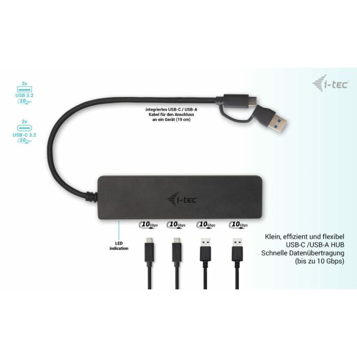 Hub USB i-Tec C31HUBMETAL2A2C 3