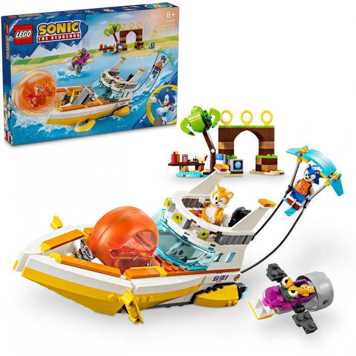 LEGO 76997 Sonic the Hedgehog Barco de aventuras de Tails, juguete interactivo 2