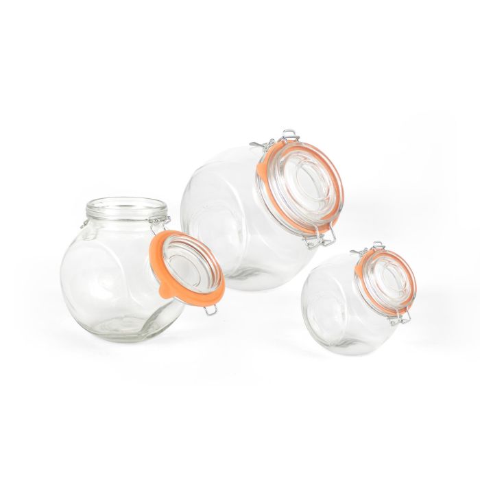 La Mediterranea Tarro Vidrio Clip 1000 ml con dimensiones 9.8 cm x 15 cm x 13.3 cm 3