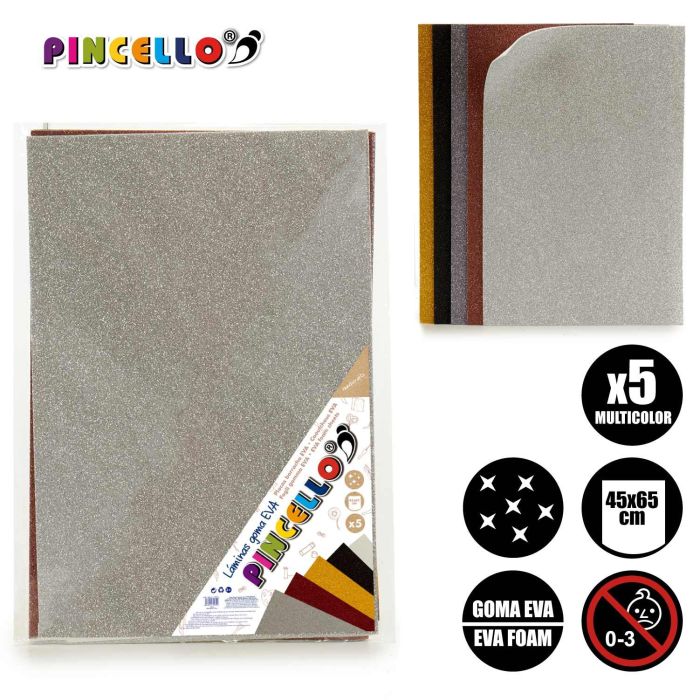 Juego 5 Laminas Goma Eva Purpu Osc 45X65 Pincello (12 Unidades) 3 Juego 5 Laminas Goma Eva Purpu Osc 45X65 Pincello (12 Unidades) 3