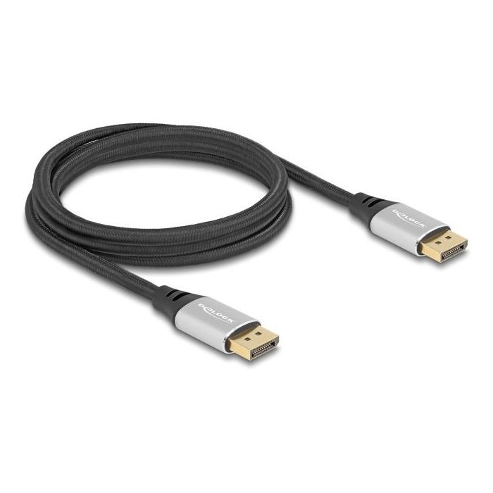 DELOCK DisplayPort Kabel 16K 60 Hz 2m silber Metall 0 DELOCK DisplayPort Kabel 16K 60 Hz 2m silber Metall 0