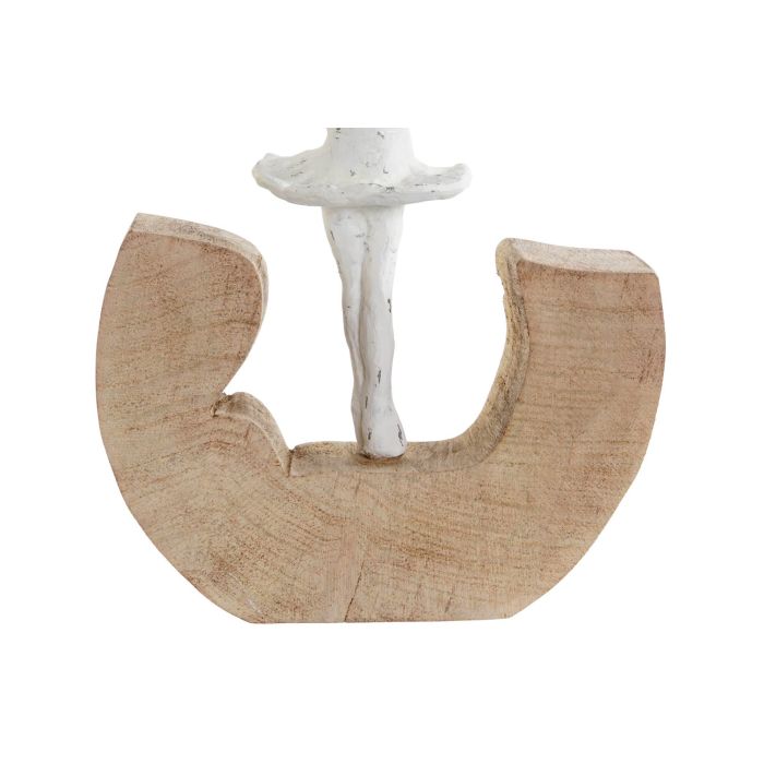 DKD Home Decor Figura Bailarina Marron Blanco 2 Unidades 6 x 24 x 17 cm 2