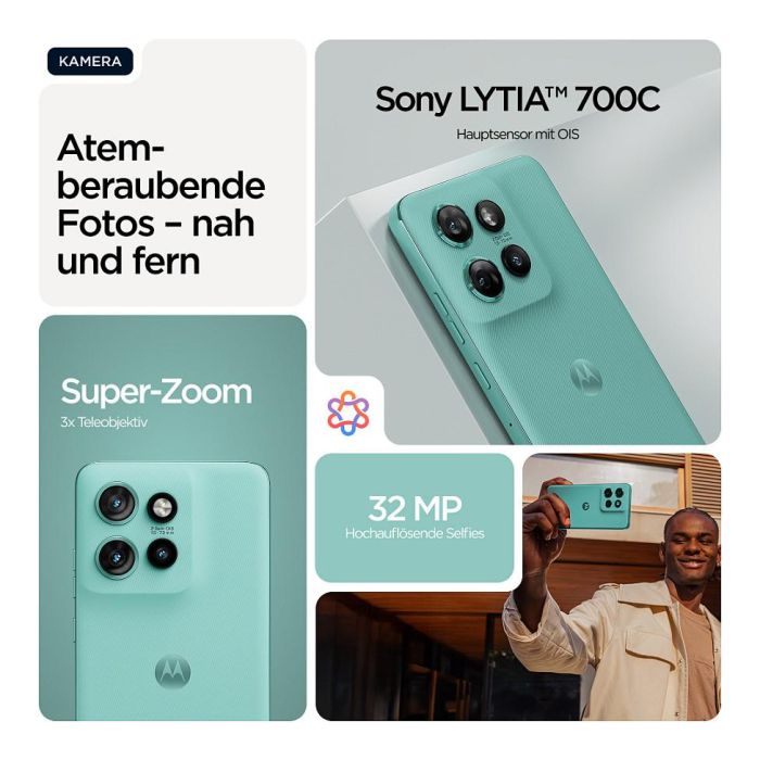 Motorola Edge 60 Neo - Smartphone 5G 256GB/12GB RAM, Pantalla P-OLED 6.36" 120Hz, Cámara Triple 50MP Sony LYTIA, Batería 5000 mAh, Android 15, Color Turquesa PANTONE Frostbite 5 Motorola Edge 60 Neo - Smartphone 5G 256GB/12GB RAM, Pantalla P-OLED 6.36" 120Hz, Cámara Triple 50MP Sony LYTIA, Batería 5000 mAh, Android 15, Color Turquesa PANTONE Frostbite 5