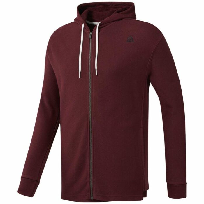 Sudadera con Capucha Hombre Reebok TE TWILL FZ HOODIE EC079 Granate 0 Sudadera con Capucha Hombre Reebok TE TWILL FZ HOODIE EC079 Granate 0