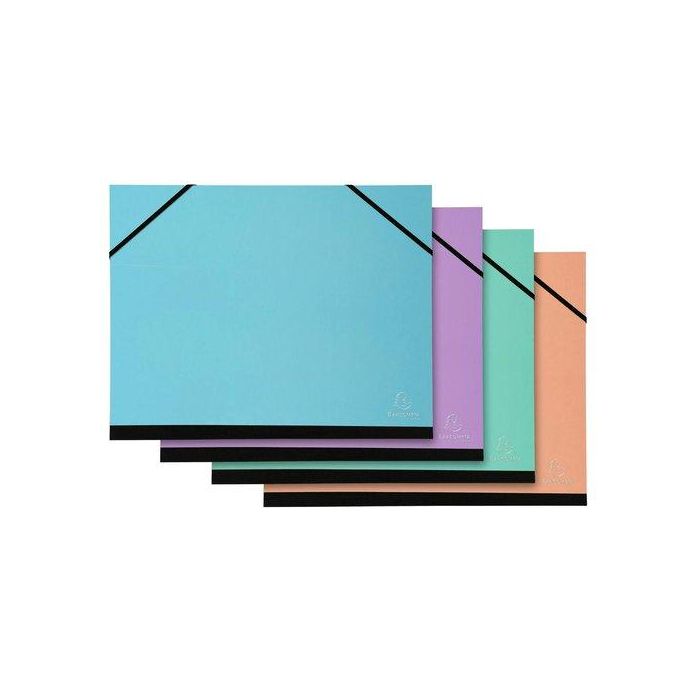 Carpeta De Dibujo Exacompta Aquarel Carton C/Gomas Y Solapas A4 Surtidas (4 Col.) (Set de 5)