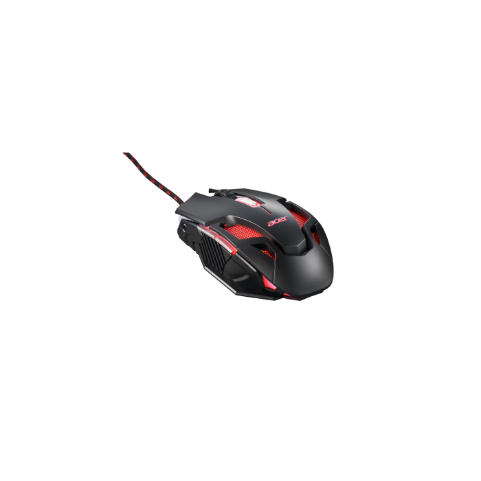 Acer Ratón Gaming Nitro Nmw200 Negro, Óptico 7200 DPI, 6 Botones, Retroiluminación LED 7 Colores, Cableado USB 2