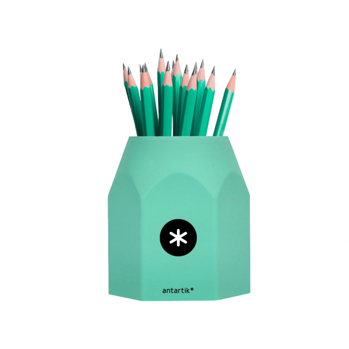 Antartik Cubilete Portalápices Hexagonal de Silicona 95x85x75 mm Celeste, Coral, Lavanda y Menta Pastel 4