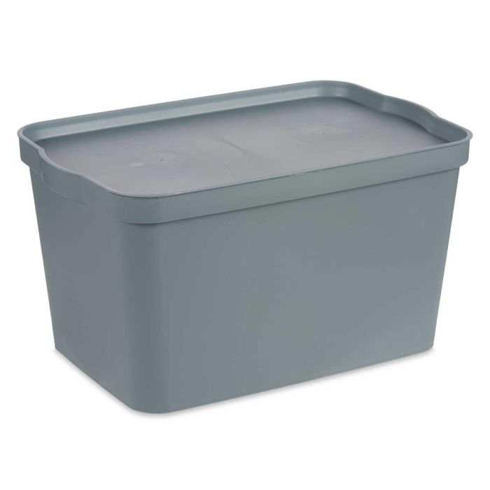 Caja Plastico Con Tapa 24L Gris Kipit 29X24CM (6 Unidades) 1 Caja Plastico Con Tapa 24L Gris Kipit 29X24CM (6 Unidades) 1