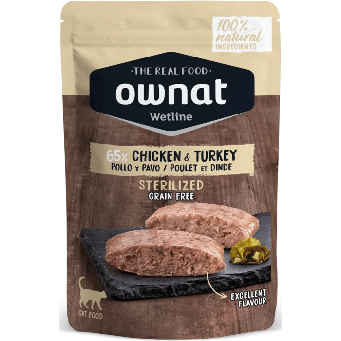 Ownat Wetline Feline Sterilized Pollo Y Pavo 12x85 gr