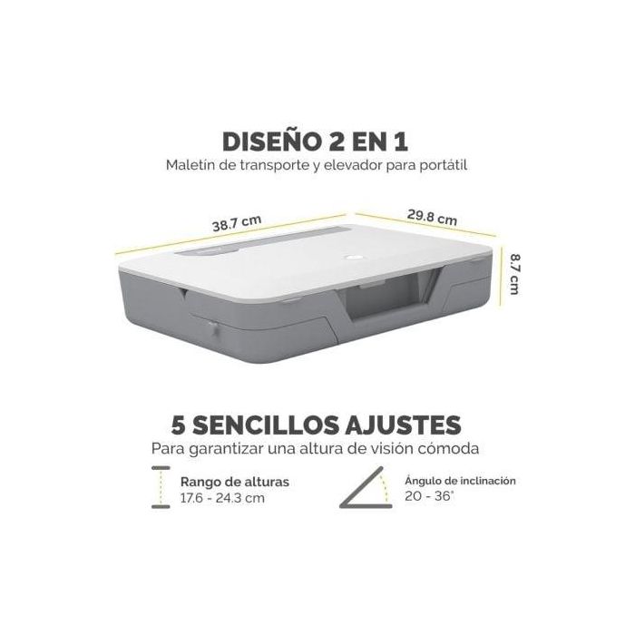 Maletín con Elevador Fellowes Breyta para Portátiles hasta 14"/ Blanco 2 Maletín con Elevador Fellowes Breyta para Portátiles hasta 14"/ Blanco 2